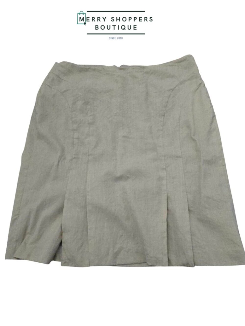 Casual Khaki Knee-Length Skort
